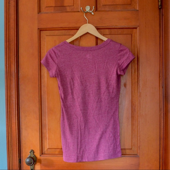 Berry V Neck Tee | 2 for $10 Bundle Item - Picture 2 of 3